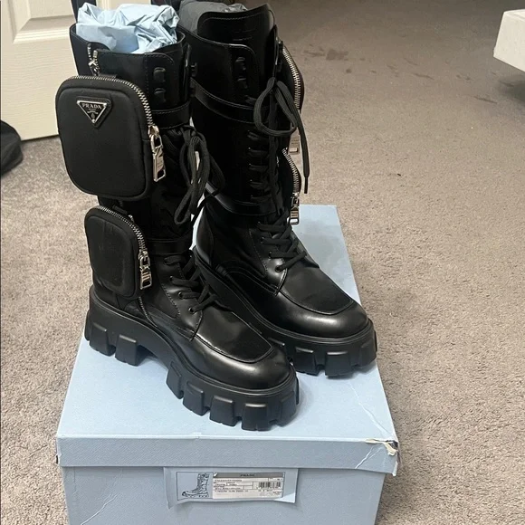 Prada Monolith Boots - Picture 1 of 13